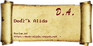 Deák Alida névjegykártya