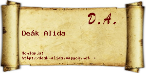 Deák Alida névjegykártya