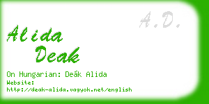 alida deak business card
